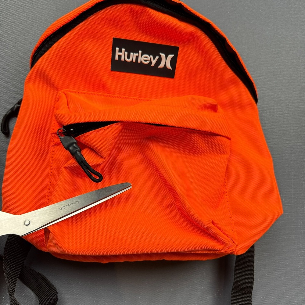 Hurley Mini Backpack Women's Orange Black Logo Adjustable Straps Travel Bag - Picture 7 of 10